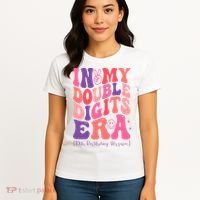 In My Double Digits Era 10th Birthday Version Groovy Retro Women's T-Shirt thumb 4