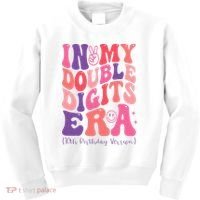 In My Double Digits Era 10th Birthday Version Groovy Retro Kids Sweatshirt thumb 0