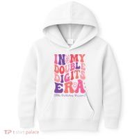 In My Double Digits Era 10th Birthday Version Groovy Retro Kids Hoodie thumb 0