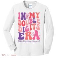 In My Double Digits Era 10th Birthday Version Groovy Retro Kids Long Sleeve Shirt thumb 0