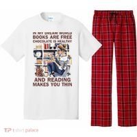 In My Dream World Books Are Free Chocolate Is Healthy Pajama Set thumb 0