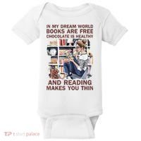 In My Dream World Books Are Free Chocolate Is Healthy Baby Bodysuit thumb 0