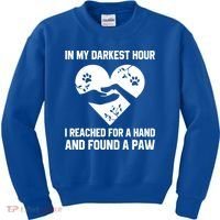 In My Darkest Hour I Reached For A Hand Found A Paw Gift Kids Sweatshirt thumb 0