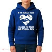 In My Darkest Hour I Reached For A Hand Found A Paw Gift Kids Hoodie thumb 4