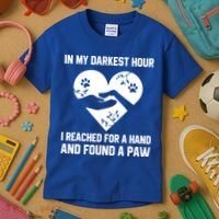 In My Darkest Hour I Reached For A Hand Found A Paw Gift Kids T-Shirt thumb 3