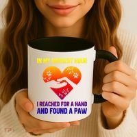 In My Darkest Hour I Reached For A Hand Found A Paw Xmas Gift Coffee Mug thumb 3