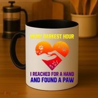 In My Darkest Hour I Reached For A Hand Found A Paw Xmas Gift Coffee Mug thumb 4