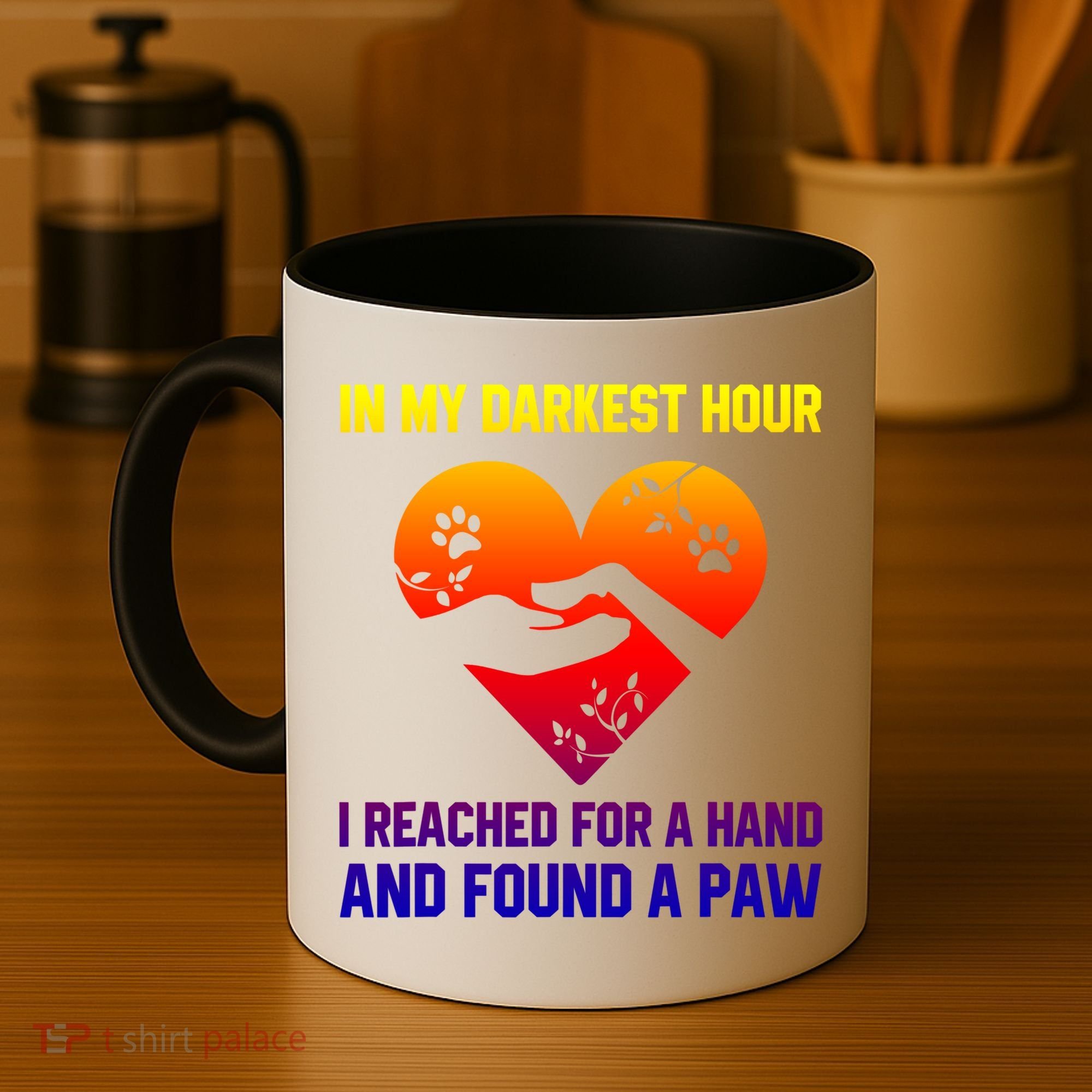 In My Darkest Hour I Reached For A Hand Found A Paw Xmas Gift Coffee Mug