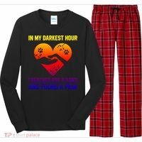 In My Darkest Hour I Reached For A Hand Found A Paw Xmas Gift Long Sleeve Pajama Set thumb 0