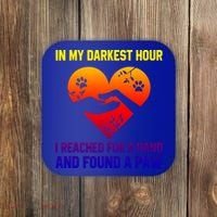 In My Darkest Hour I Reached For A Hand Found A Paw Xmas Gift Coaster thumb 0