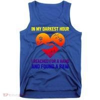 In My Darkest Hour I Reached For A Hand Found A Paw Xmas Gift Tank Top thumb 0