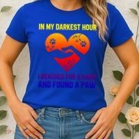 In My Darkest Hour I Reached For A Hand Found A Paw Xmas Gift Women's T-Shirt thumb 2