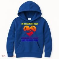 In My Darkest Hour I Reached For A Hand Found A Paw Xmas Gift Kids Hoodie thumb 0