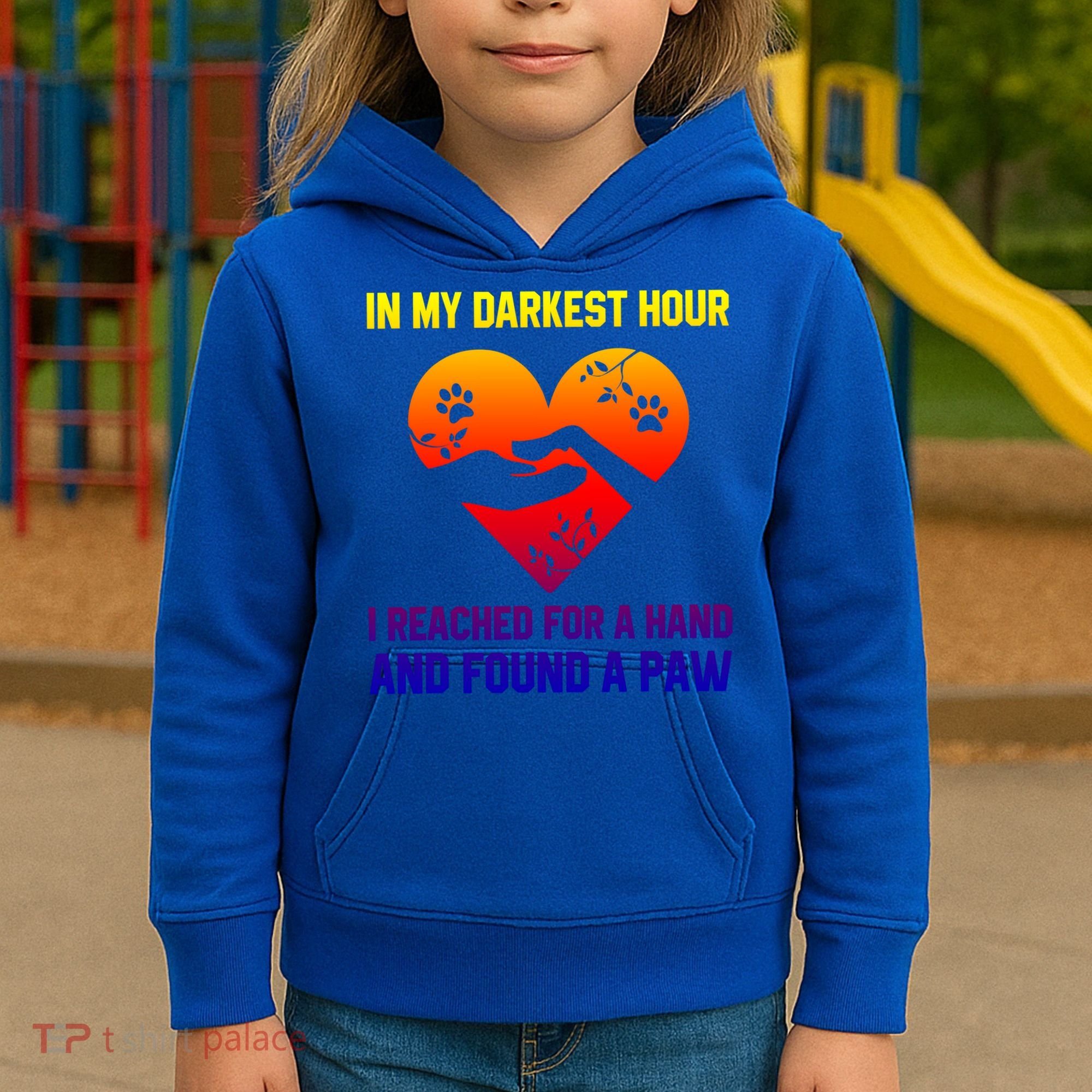 In My Darkest Hour I Reached For A Hand Found A Paw Xmas Gift Kids Hoodie