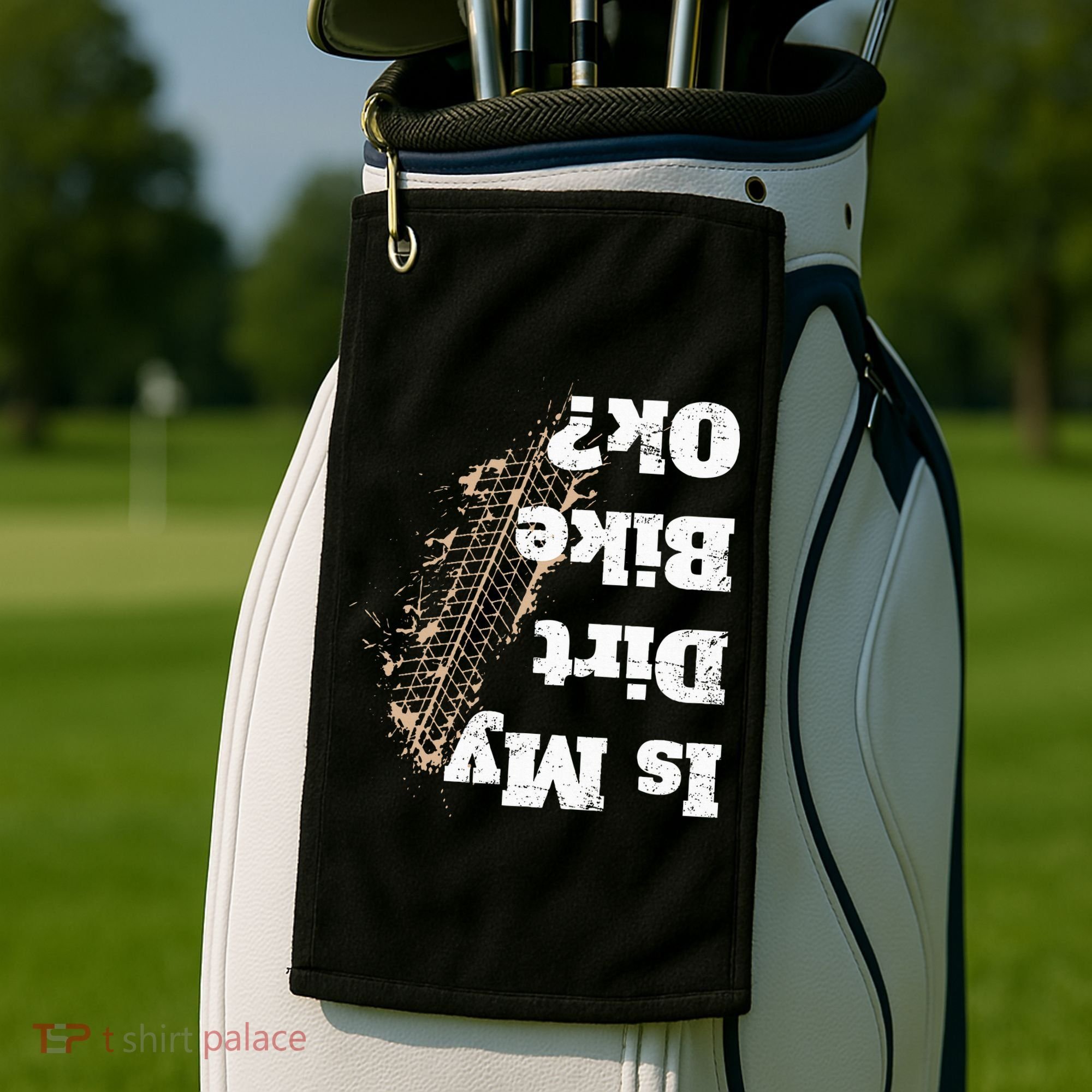 Is My Dirt Bike Ok Funny Off Road Biker Gift Golf Towel