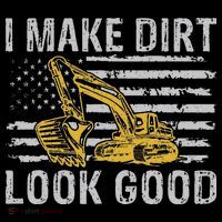 I Make Dirt Look Good Excavator USA-Made Doggie Bandana thumb 2