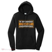 In My Defense I Was Left Unsupervised Retro Women's Hoodie thumb 0