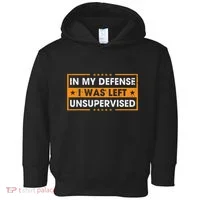 In My Defense I Was Left Unsupervised Retro Toddler Hoodie thumb 0