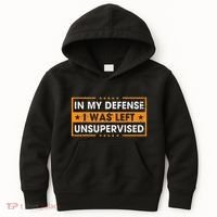 In My Defense I Was Left Unsupervised Retro Kids Hoodie thumb 0