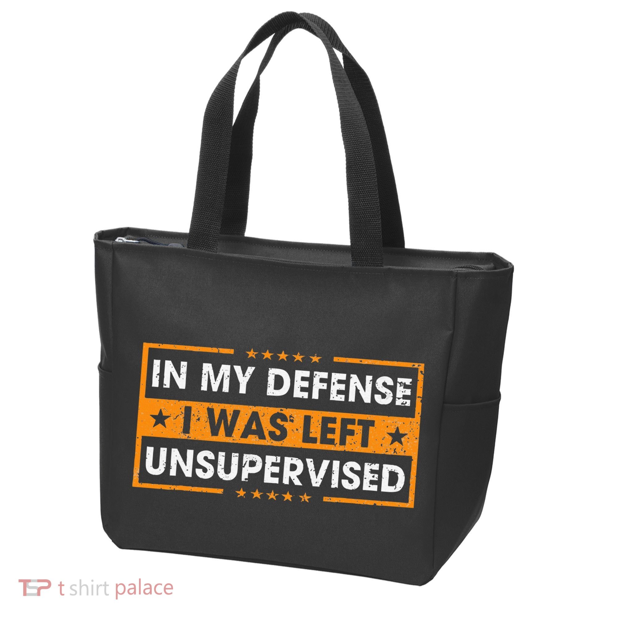 In My Defense I Was Left Unsupervised Retro Tote Bag