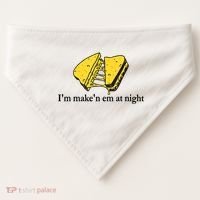 IM MakeN Em At Night Cheese Sandwich USA-Made Doggie Bandana thumb 0