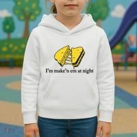 IM MakeN Em At Night Cheese Sandwich Kids Hoodie thumb 3