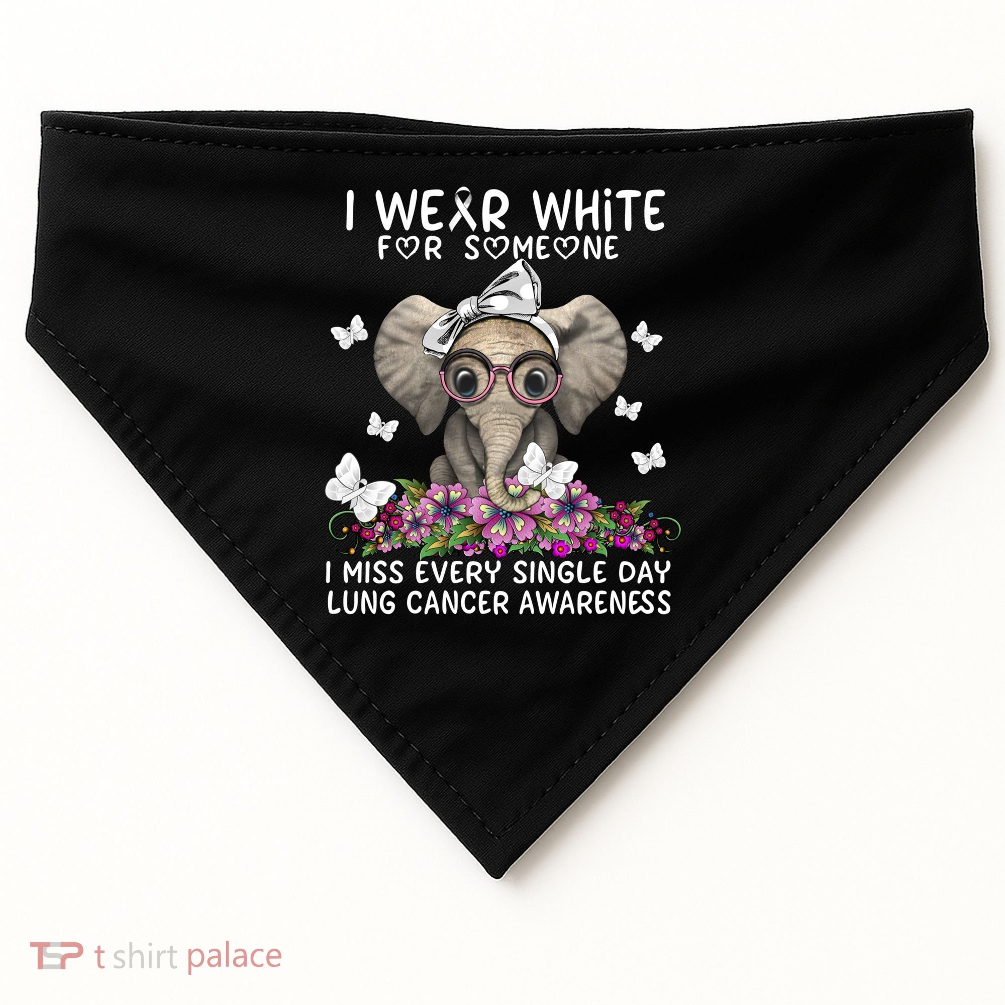 I Miss Every Single Day Lung Cancer Awareness Gift USA-Made Doggie Bandana