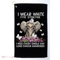 I Miss Every Single Day Lung Cancer Awareness Gift Golf Towel thumb 0