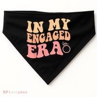 In My Engaged Era Groovy Bride Bachelorette Party Bridesmaid USA-Made Doggie Bandana thumb 0