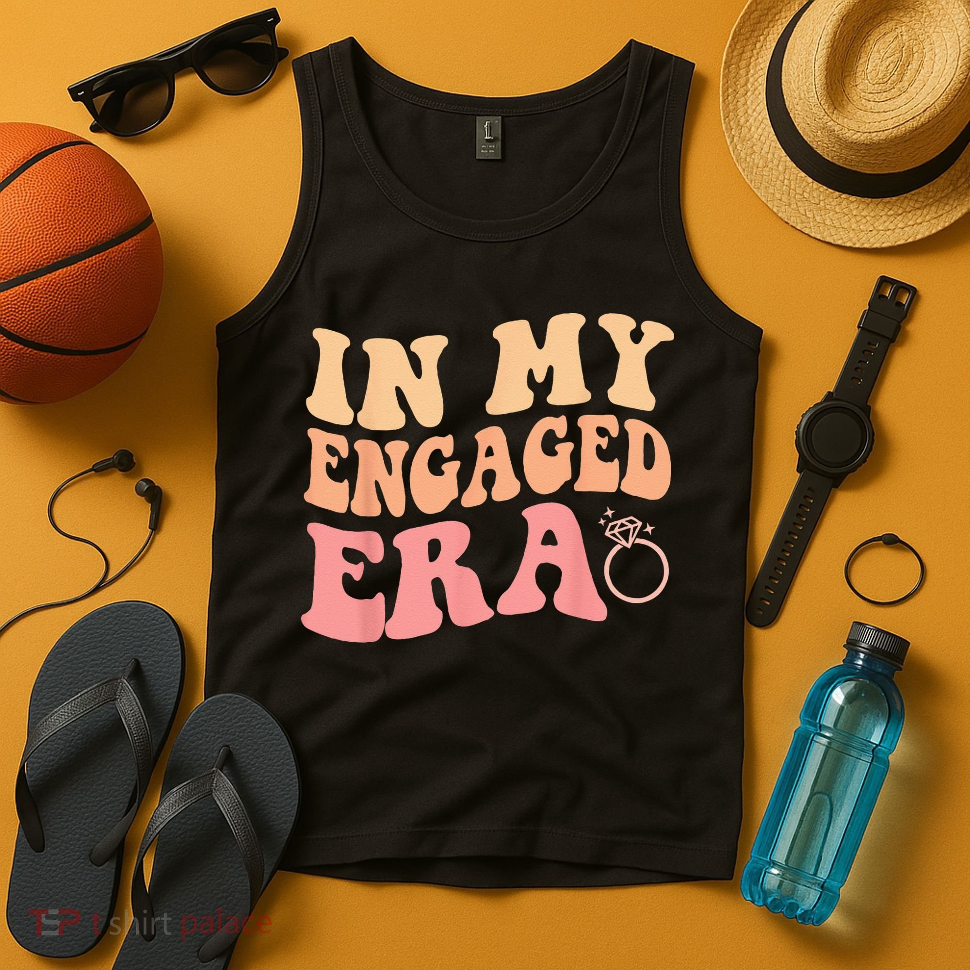 In My Engaged Era Groovy Bride Bachelorette Party Bridesmaid Tank Top