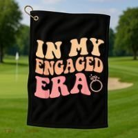 In My Engaged Era Groovy Bride Bachelorette Party Bridesmaid Golf Towel thumb 1