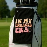 In My Engaged Era Groovy Bride Bachelorette Party Bridesmaid Golf Towel thumb 2