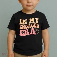 In My Engaged Era Groovy Bride Bachelorette Party Bridesmaid Toddler T-Shirt thumb 2