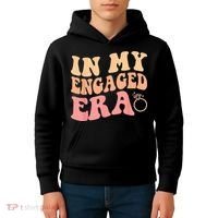 In My Engaged Era Groovy Bride Bachelorette Party Bridesmaid Kids Hoodie thumb 4