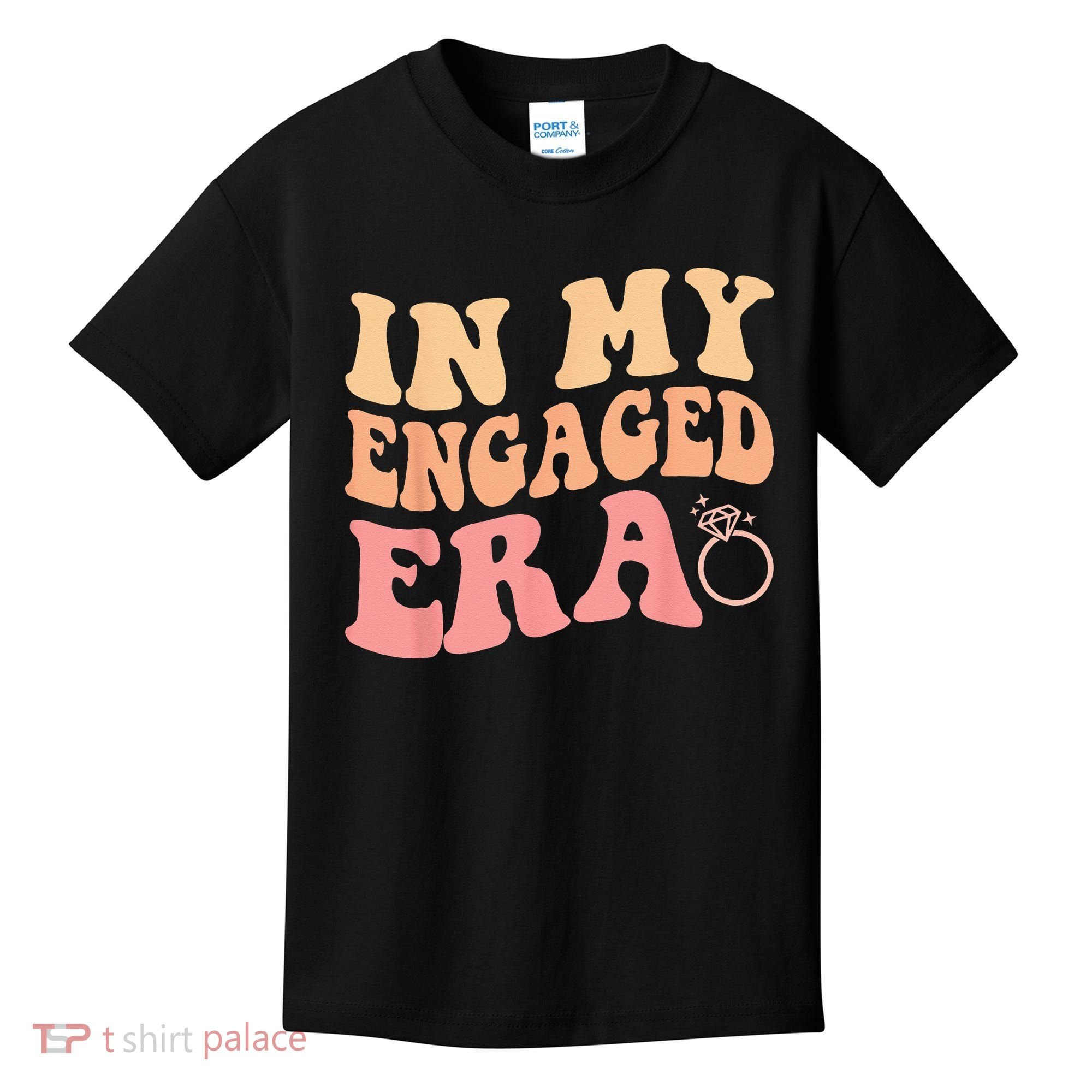 In My Engaged Era Groovy Bride Bachelorette Party Bridesmaid Kids T-Shirt