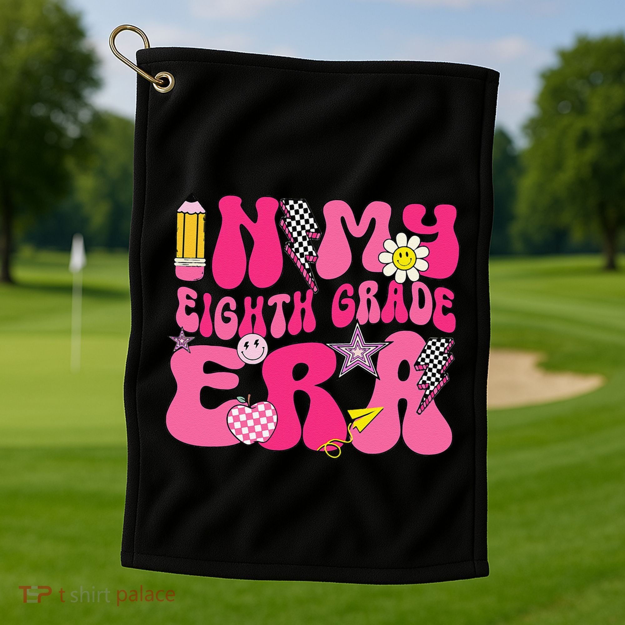 In My Eighth Grade Era 8th Grade Teacher Student Boy Girl Gift Golf Towel