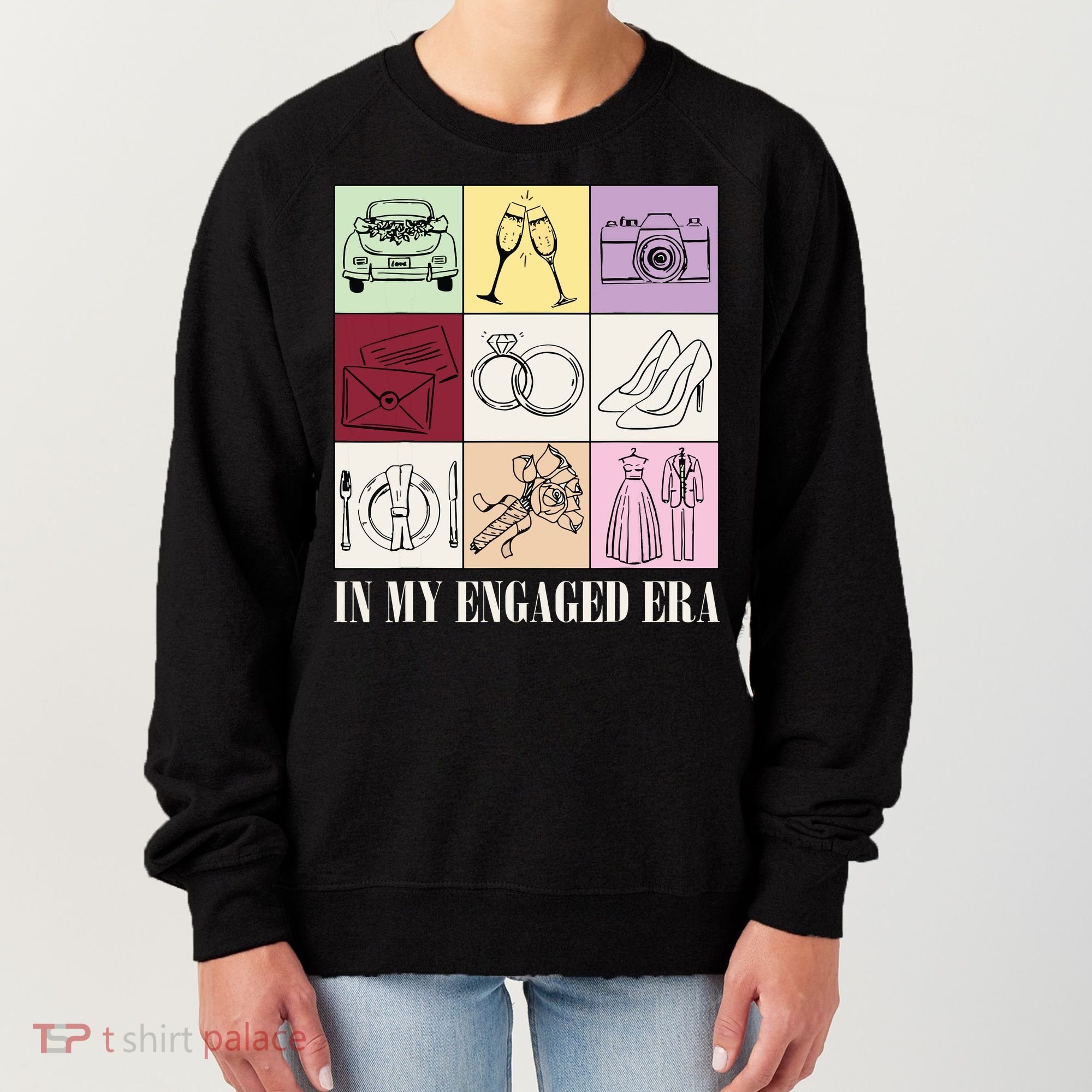 In My Engaged Era Retro Bride Wedding Engagement Women's Sweatshirt