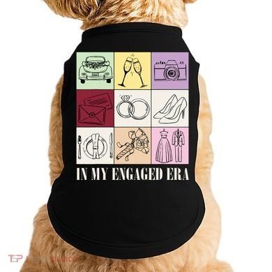 In My Engaged Era Retro Bride Wedding Engagement Doggie Tank