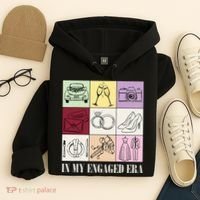 In My Engaged Era Retro Bride Wedding Engagement Hoodie thumb 4