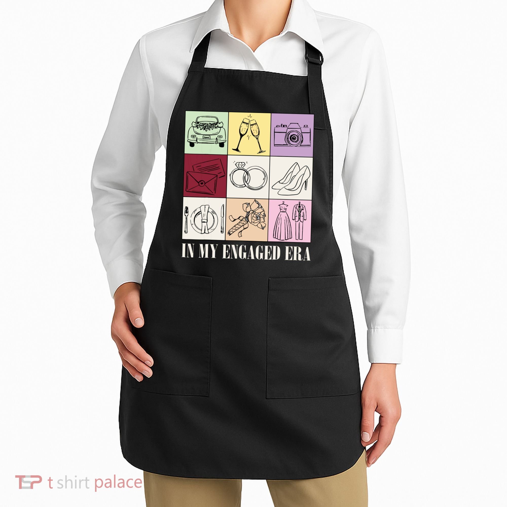 In My Engaged Era Retro Bride Wedding Engagement Apron