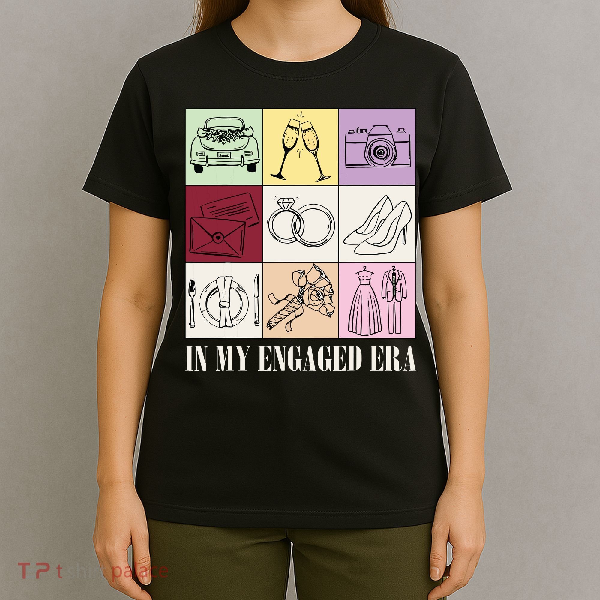 In My Engaged Era Retro Bride Wedding Engagement T-Shirt