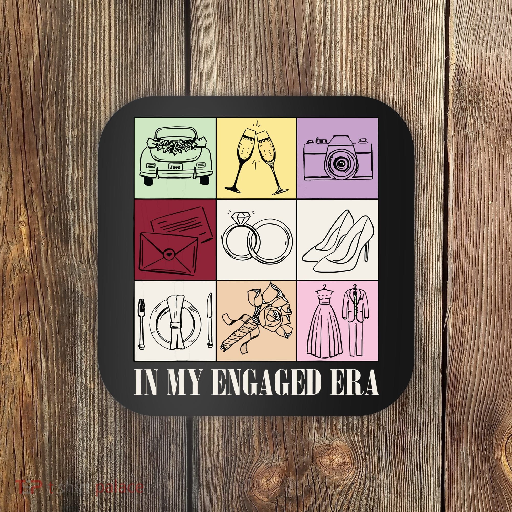 In My Engaged Era Retro Bride Wedding Engagement Coaster