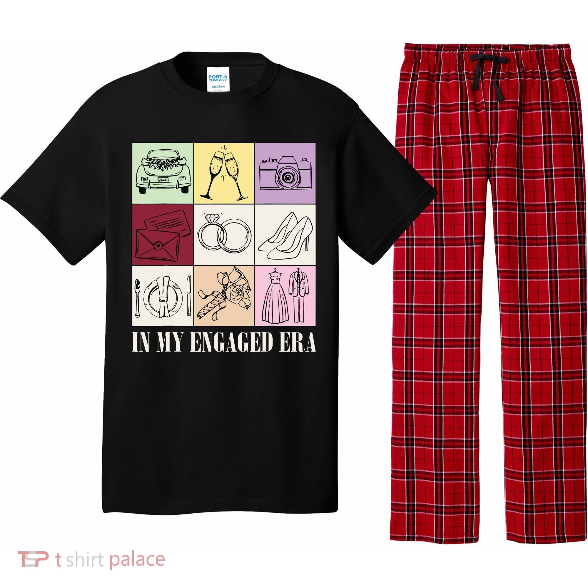 In My Engaged Era Retro Bride Wedding Engagement Pajama Set