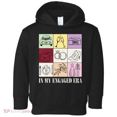 In My Engaged Era Retro Bride Wedding Engagement Toddler Hoodie