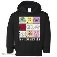 In My Engaged Era Retro Bride Wedding Engagement Toddler Hoodie thumb 0