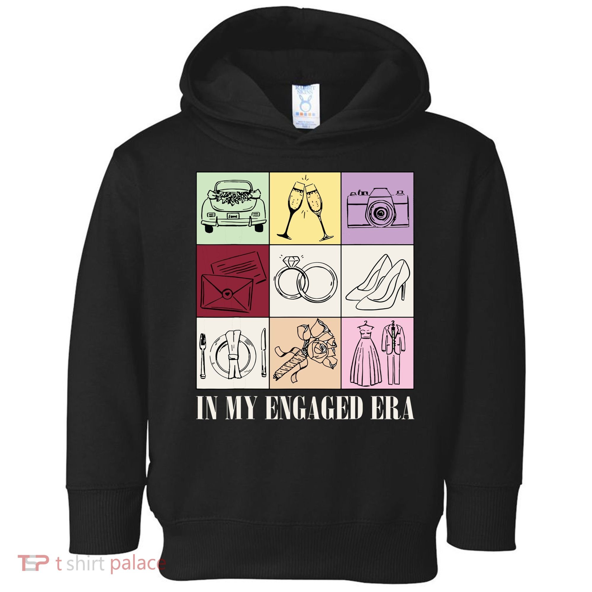 In My Engaged Era Retro Bride Wedding Engagement Toddler Hoodie