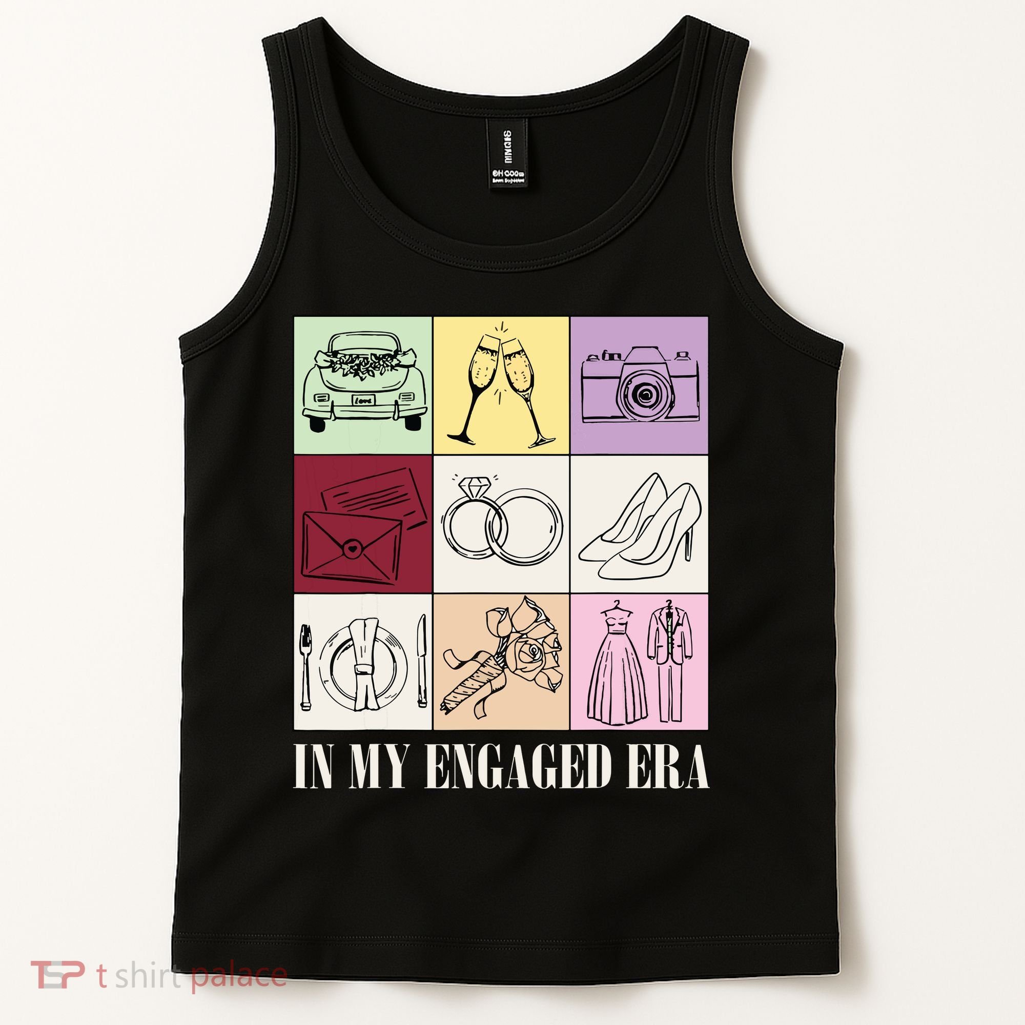 In My Engaged Era Retro Bride Wedding Engagement Tank Top