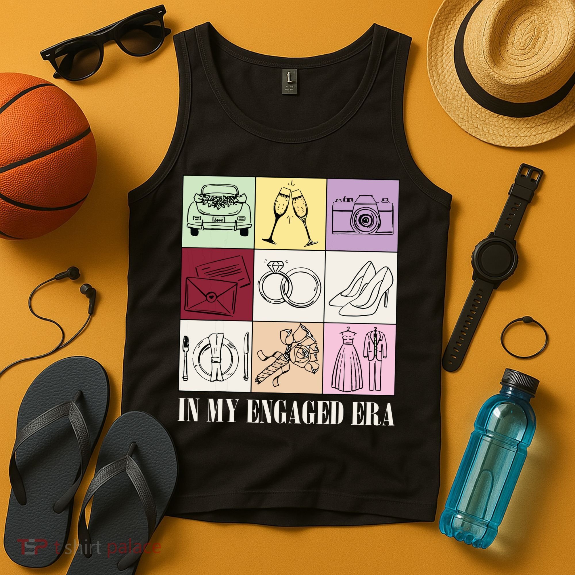 In My Engaged Era Retro Bride Wedding Engagement Tank Top