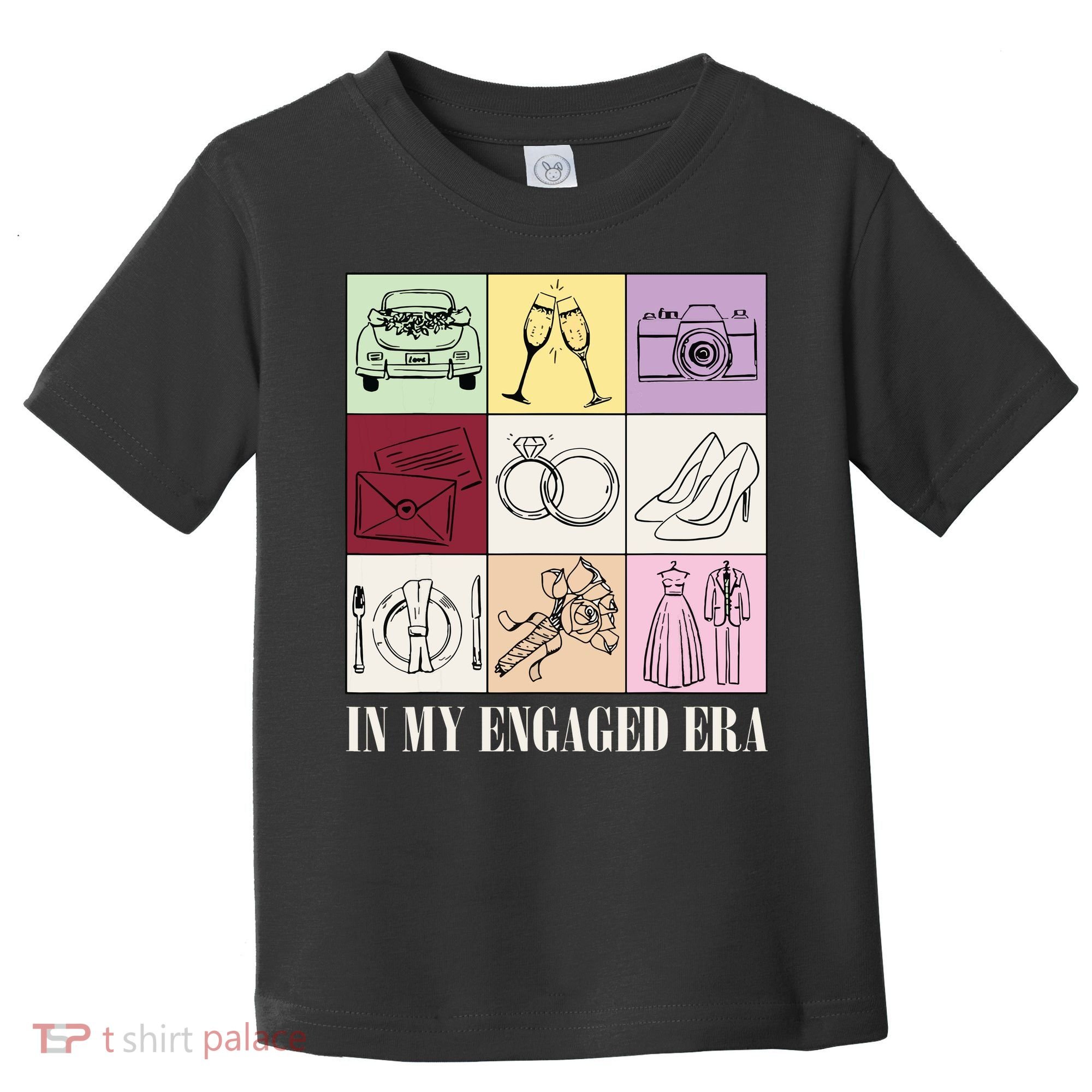 In My Engaged Era Retro Bride Wedding Engagement Toddler T-Shirt