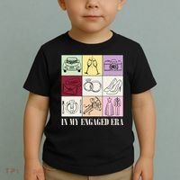 In My Engaged Era Retro Bride Wedding Engagement Toddler T-Shirt thumb 2